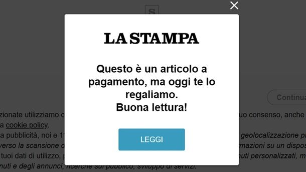 Articoli a pagamento accessibili gratis