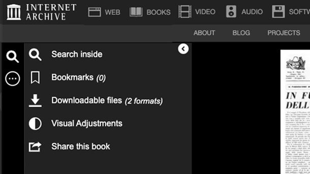 Internet Archive leggere quotidiani