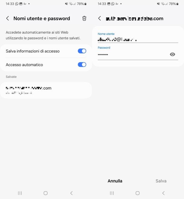 come vedere le password salvate su Internet Samsung