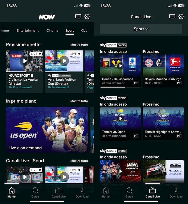 App NOW per smartphone