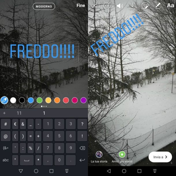 Come mettere scritte su video Instagram