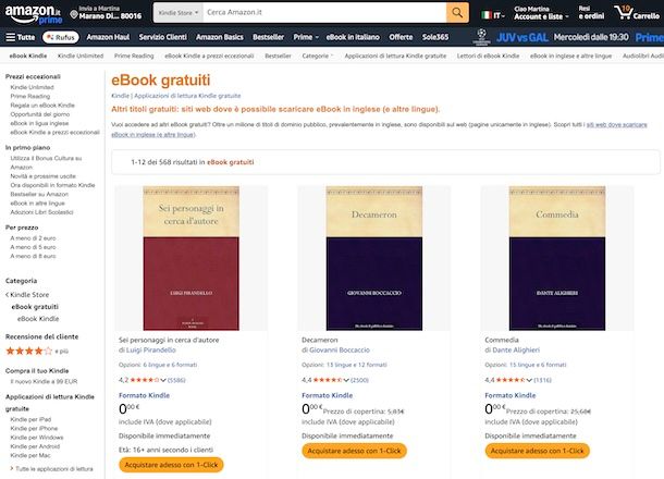 Kindle Store libri gratis