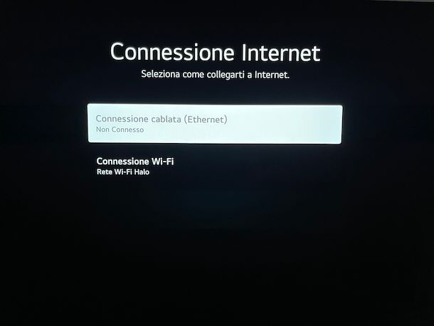 Connessione Internet Smart TV LG