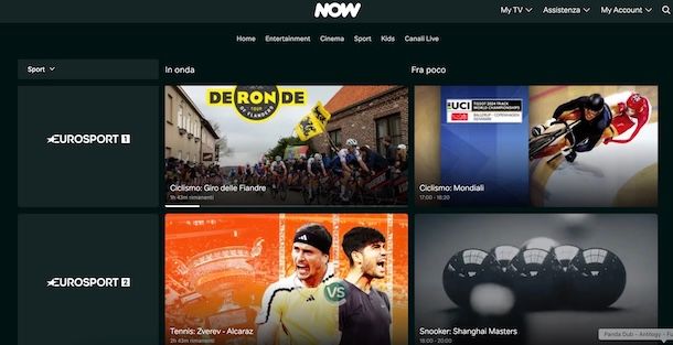 Eurosport su NOW