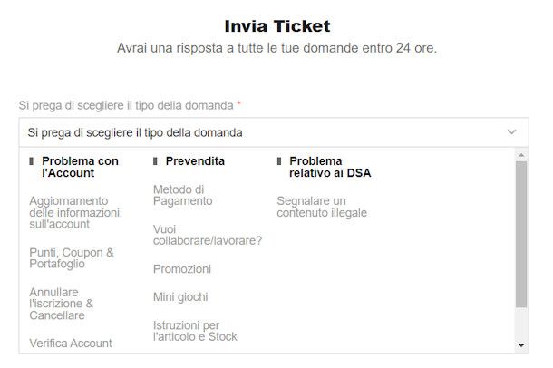 contattare SHEIN per collaborare