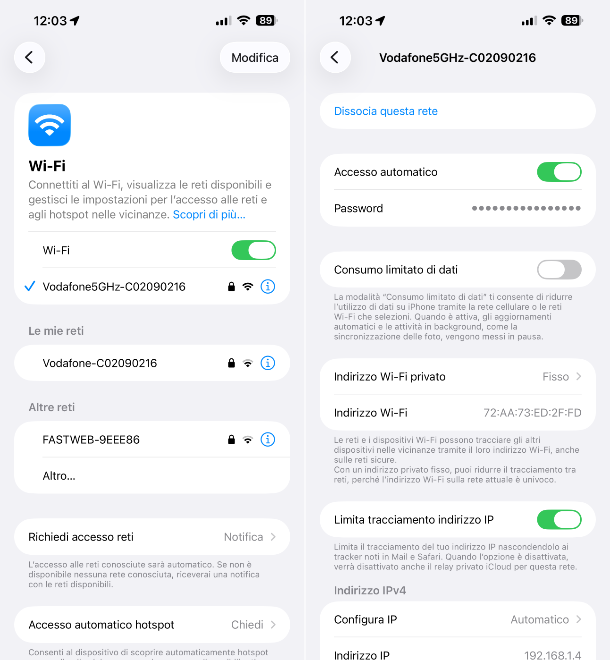 iPhone password Wi-Fi