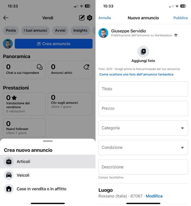 Come vendere su Facebook Marketplace