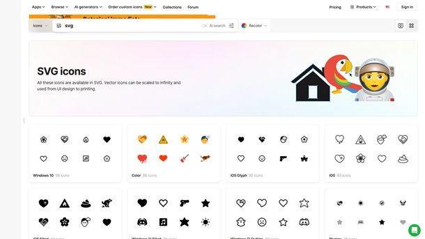 Icone gratis svg