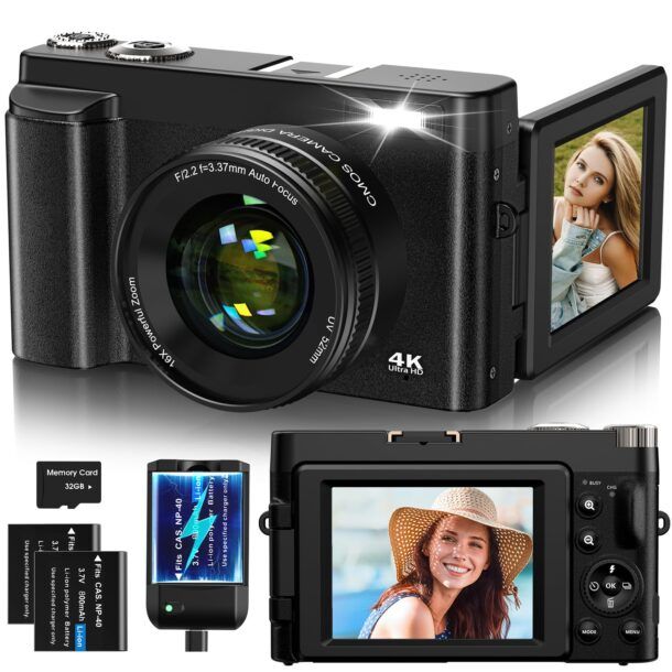 DIAMOOKY Fotocamera Digitale Compatta Con Zoom 18X, 48MP E 4K – Con Scheda 32GB Per Tutti