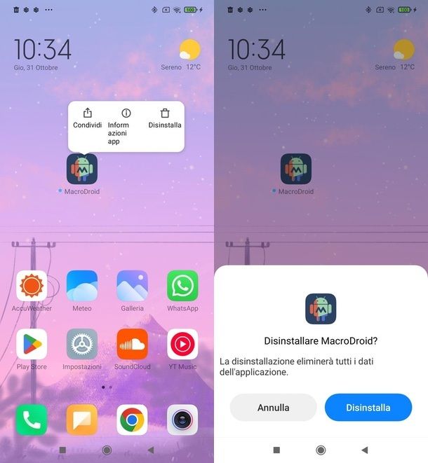 Eliminare le app di terze parti audio Xiaomi