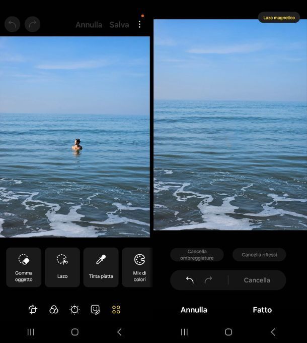 samsung rimuovere oggetto foto