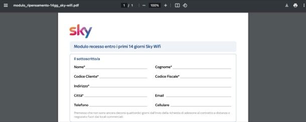 Disdetta Sky Wifi
