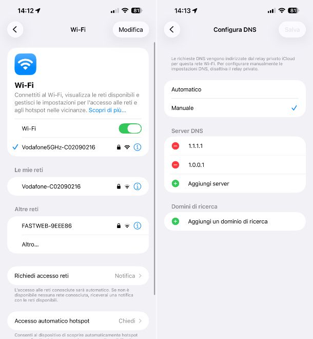 DNS iPhone