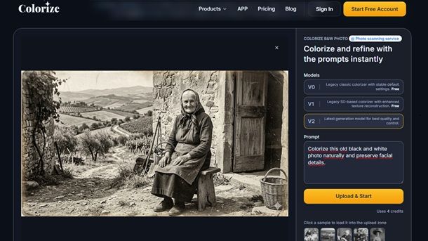 Altri servizi online per dare colore alle foto in bianco e nero Image Colorizer