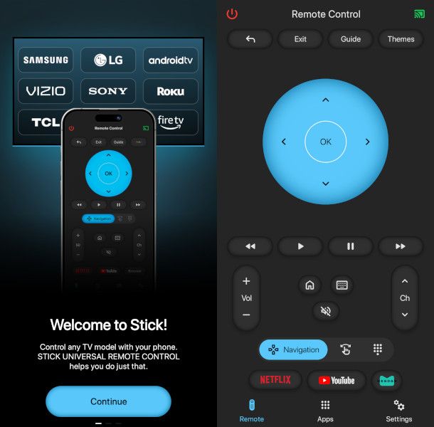 schermate app Stick