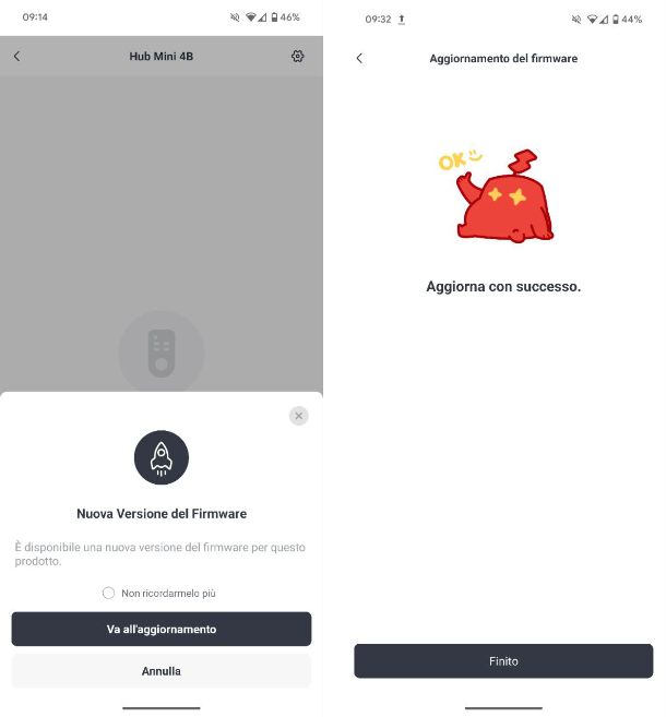 Aggiornamento firmware