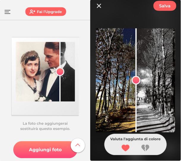 schermate app Colorize