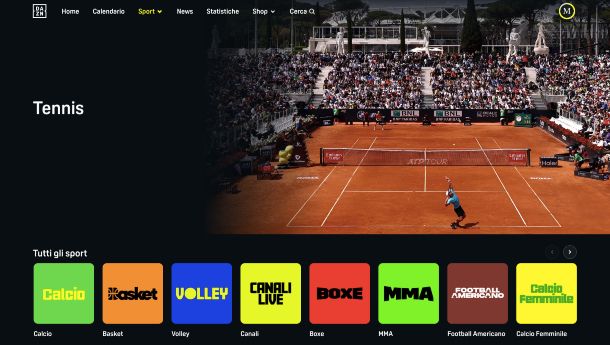 Come vedere tennis streaming