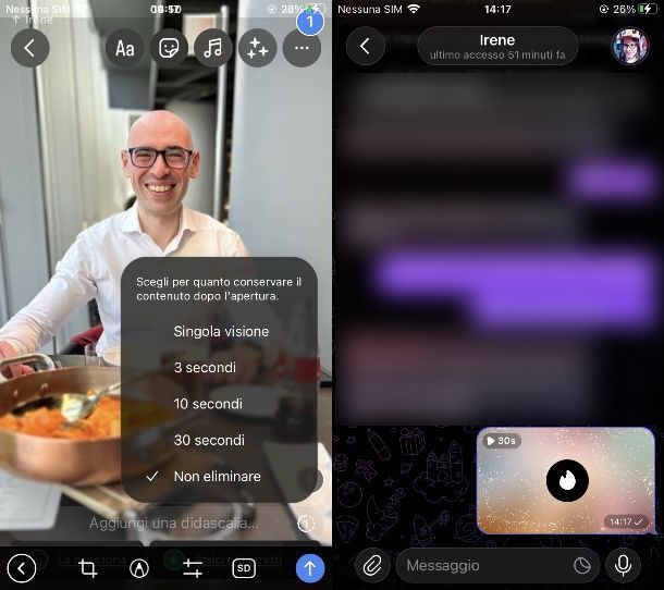 Come mandare foto a tempo su Telegram iPhone e iPad