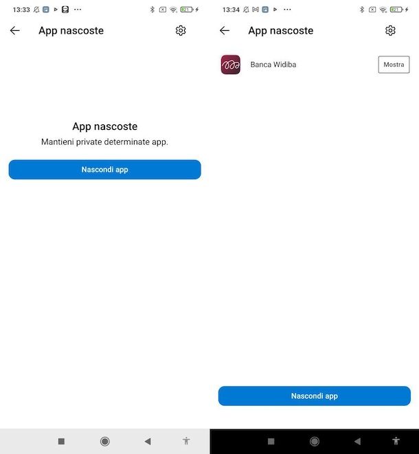 Nascondere app Android
