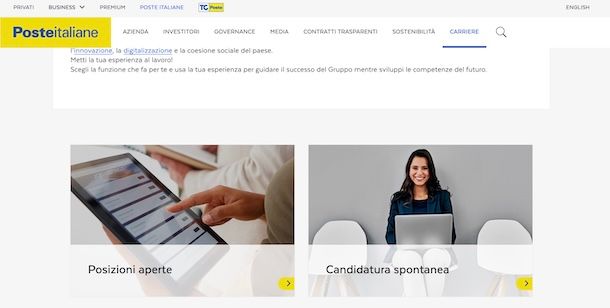 Candidatura spontanea Poste Italiane
