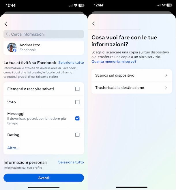 Scaricare chat Facebook