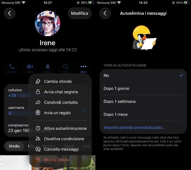 Come mandare foto a tempo su Telegram iPhone e iPad