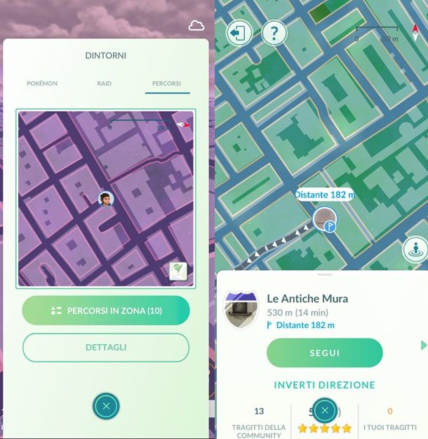 Percorsi di Pokémon GO