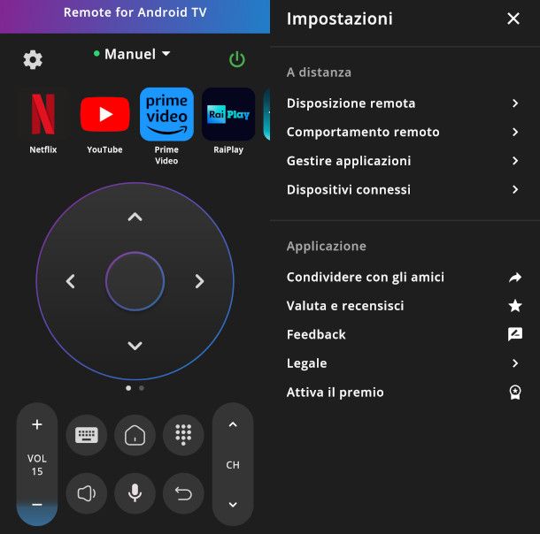 schermate app Telecomando per TV Android