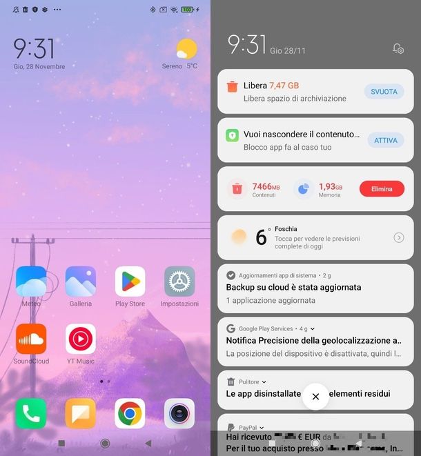 come vedere la cronologia delle notifiche Xiaomi Redmi
