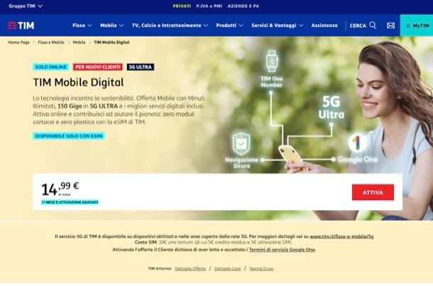 TIM tariffe cellulari