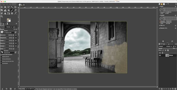 applicazione coloro a foto in bianco e nero su GIMP