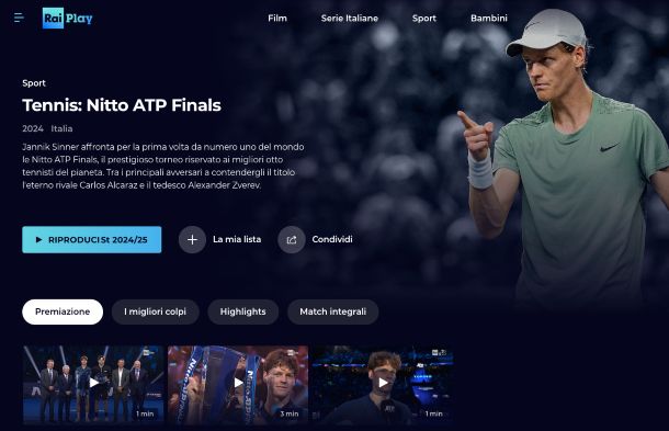 Come vedere tennis streaming