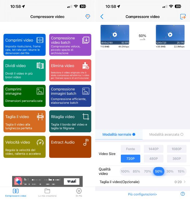 Compressione video &mdash; ridurre