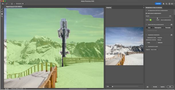 funzione di riempimento in base al contenuto Photoshop