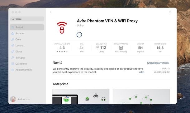 Avira Phantom VPN su Mac