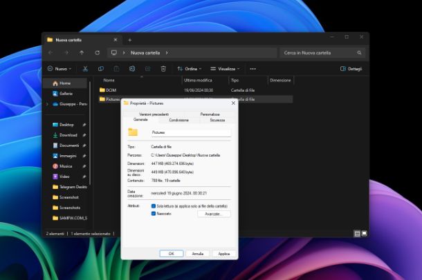 Come nascondere file e cartelle in Windows