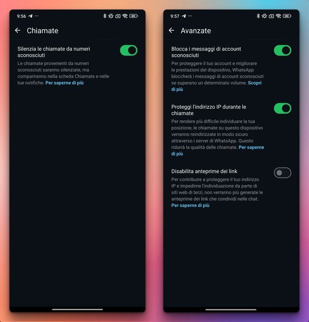 Bloccare numeri non in rubrica WhatsApp Android