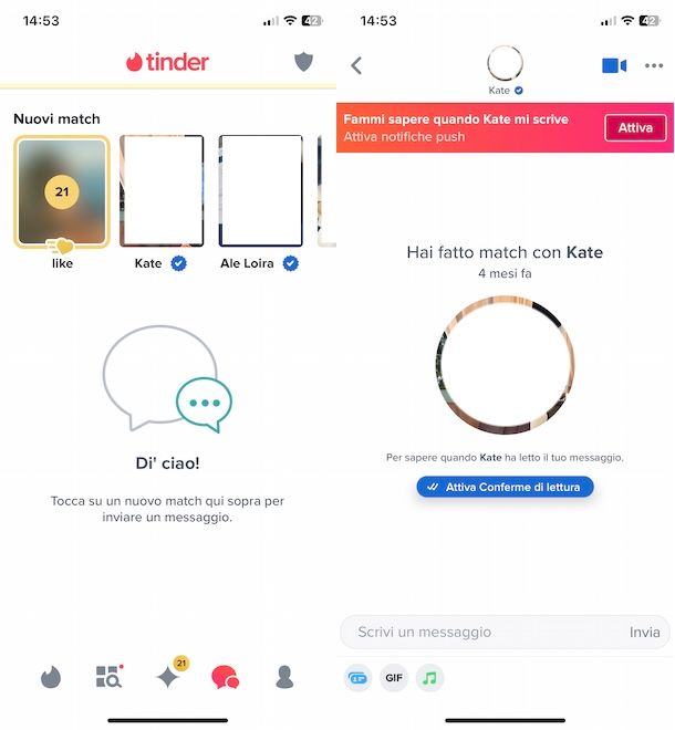 Chattare gratis su Tinder