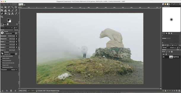 cancellare oggetti con GIMP