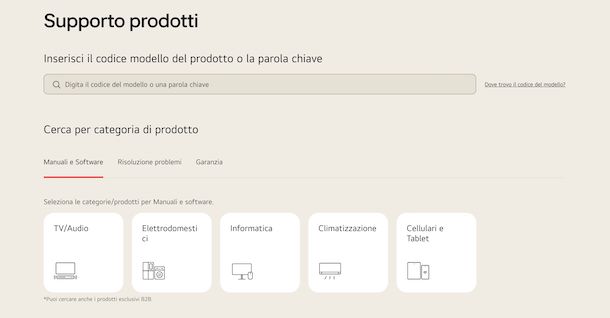 Centro supporto LG