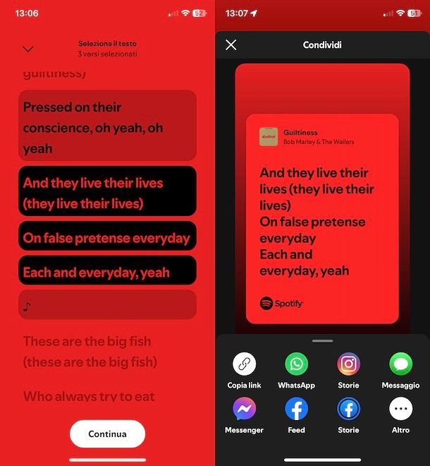 Mettere testo Spotify su Instagram