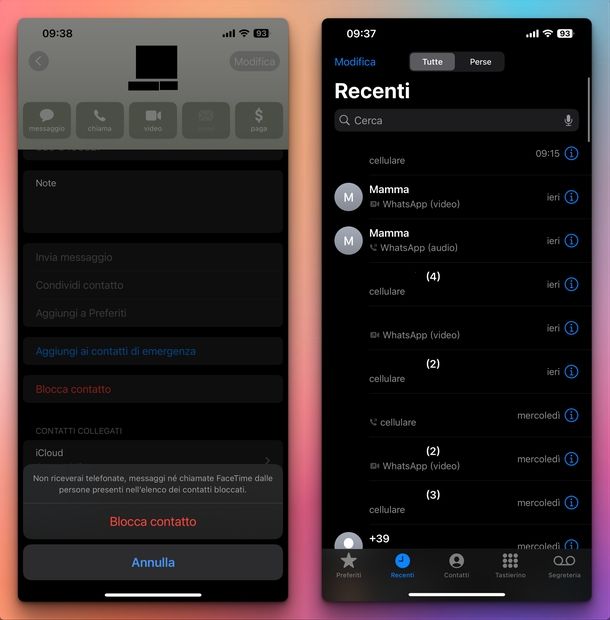 Bloccare numeri in rubrica iPhone