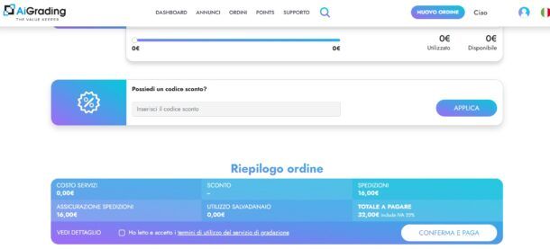 Come fare un ordine su AiGrading