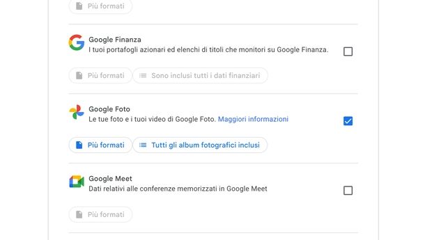 Passare tutte le foto da Google Foto a galleria