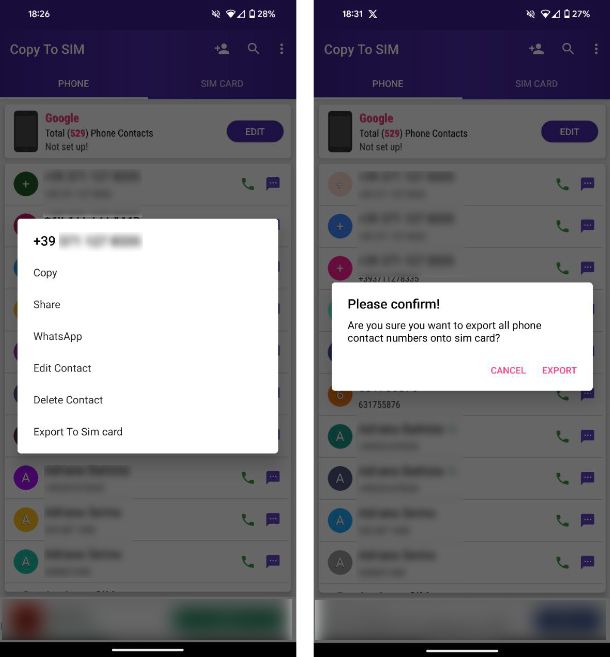 Come salvare i numeri del telefono sulla SIM Android