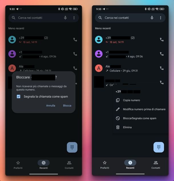 Bloccare numeri in rubrica Android
