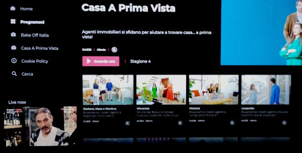 interfaccia HbbTV Discovery+