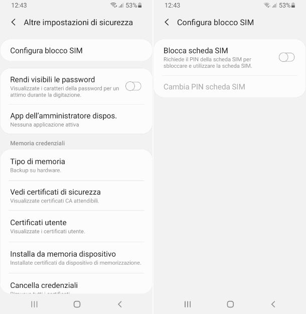 Togliere PIN SIM