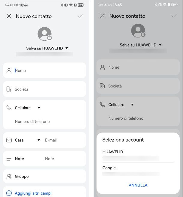 Come salvare i numeri sul telefono Huawei